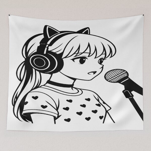 Item preview, Anime Girl Headphones – Vaporwave Style Art designed and sold by darkan1.