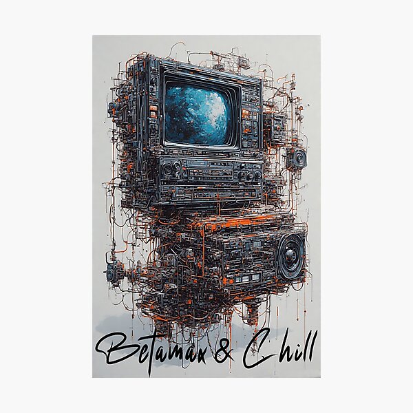 Item preview, Betamax & Chill | Retro Movie Night Design | 80s Vintage Tech Aesthetic designed and sold by Mark Mentzer.