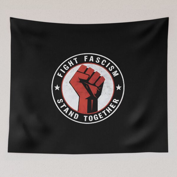 Item preview, Fight Fascism Stand Together Bold Red Fist Emblem Symbol of Resistance Strength and Unity Against Oppression Black Background Design designed and sold by Brian Hibbs.