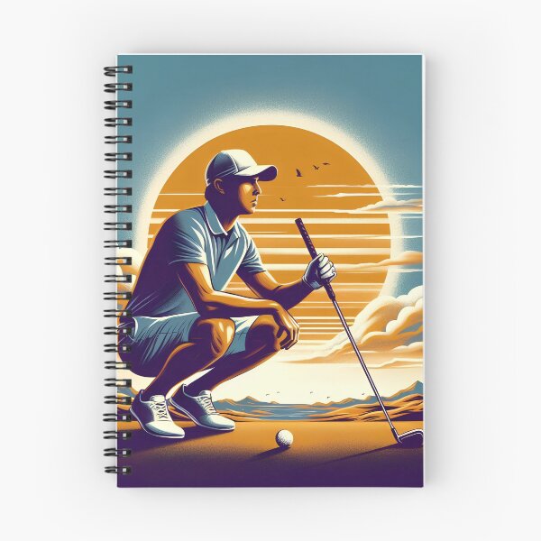 Item preview, Sunset Focus – Golfer at Golden Hour designed and sold by DreamMandalas.