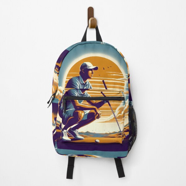 Item preview, Sunset Focus – Golfer at Golden Hour designed and sold by DreamMandalas.