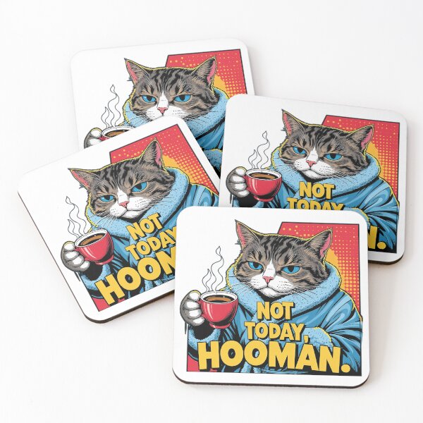 Item preview, Not Today, Hooman – Grumpy Cat in Bathrobe & Coffee Mode designed and sold by RvinJo8.