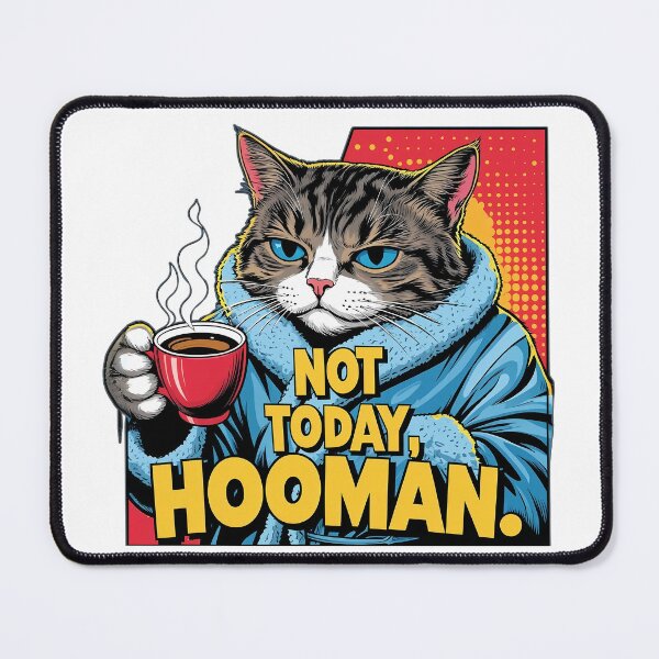 Item preview, Not Today, Hooman – Grumpy Cat in Bathrobe & Coffee Mode designed and sold by RvinJo8.
