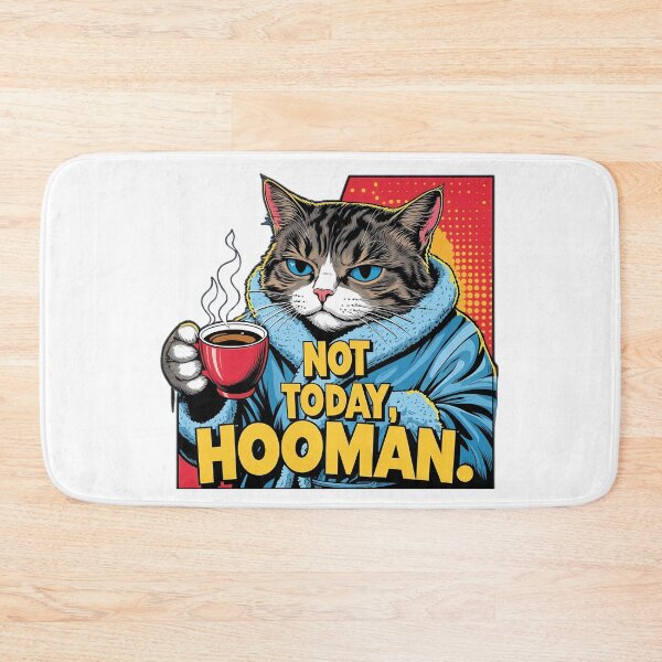 Item preview, Not Today, Hooman – Grumpy Cat in Bathrobe & Coffee Mode designed and sold by RvinJo8.