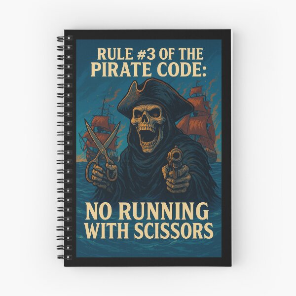 Aperçu de l'œuvre Règle numéro 3 du code pirate : ne pas courir avec des ciseaux créée et vendue par CertifiedSigma.