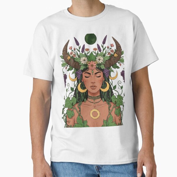 Item preview, Taurus Zodiac Art Nouveau | Earth Goddess with Floral Crown & Wildflowers designed and sold by El Ojo de Lilith.