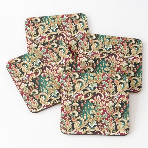 Item preview, Ornate Baroque Pattern – Vintage Regal Seamless Design in Red, Green, and Gold designed and sold by TheArtOfChaa.