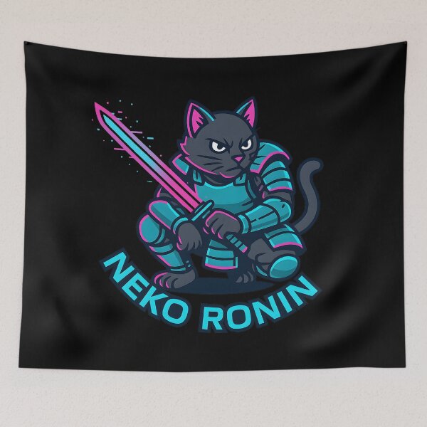 Item preview, Neko Ronin Cyber Samurai Cat designed and sold by MysticArtisan.