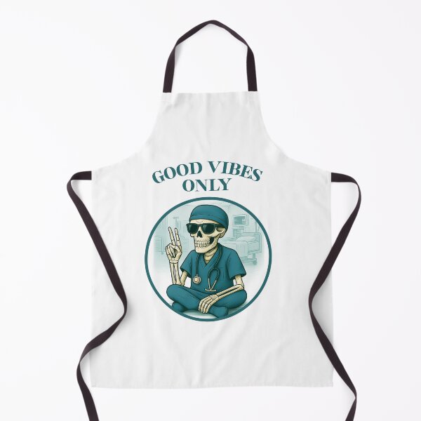 Item preview, Good Vibes Only – Chill Skeleton Healthcare Worker Design designed and sold by MedMindCreation.