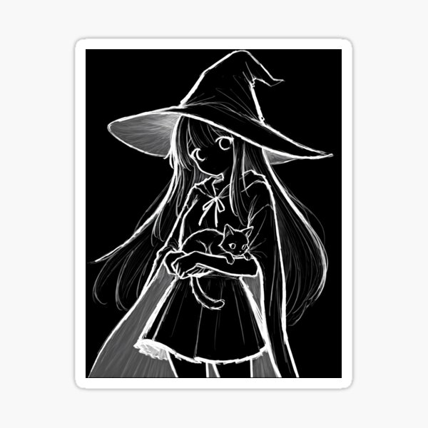 Item preview, witch and cat designed and sold by avocadomilk.