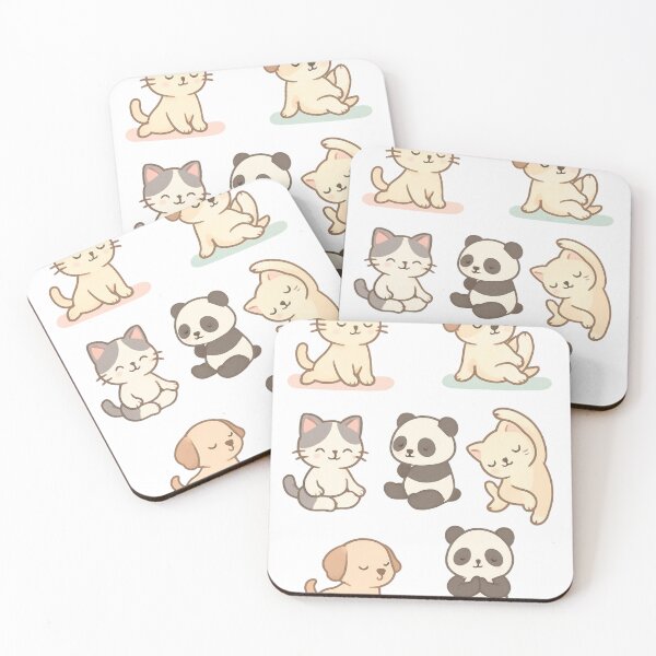 Item preview, Charming Chibi Animals Doing Playful Yoga designed and sold by ThatMuse.