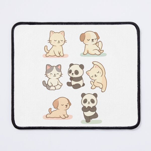 Item preview, Charming Chibi Animals Doing Playful Yoga designed and sold by ThatMuse.