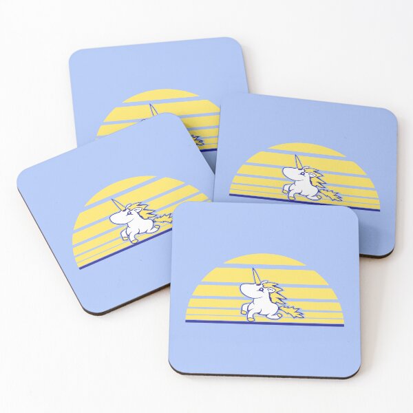 Item preview, Unicorn Running Sunset Sun Stripes Horn Horse Comic designed and sold by shirt-o-mat.