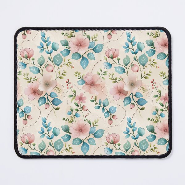 Item preview, Pastel Watercolor Floral Seamless Pattern – Soft Five-Petal Flowers & Berries on Cream designed and sold by TheArtOfChaa.