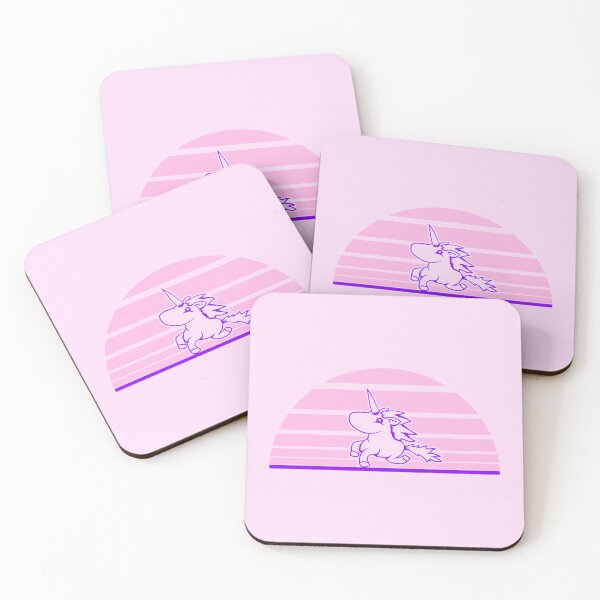 Item preview, Unicorn Running Sunset Sun Stripes Horn Horse Comic designed and sold by shirt-o-mat.