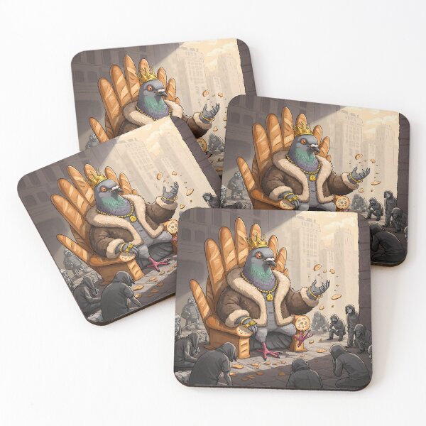 Item preview, Mafia Pigeon Boss Feeding Breadcrumbs to Humans designed and sold by Soft Rebellion.