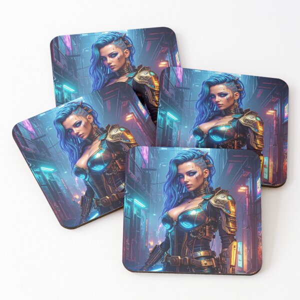Item preview, Cyber woman, blue hair, sexy outfit. Cyberpunk Steampunk Mix designed and sold by angel-cat-22.