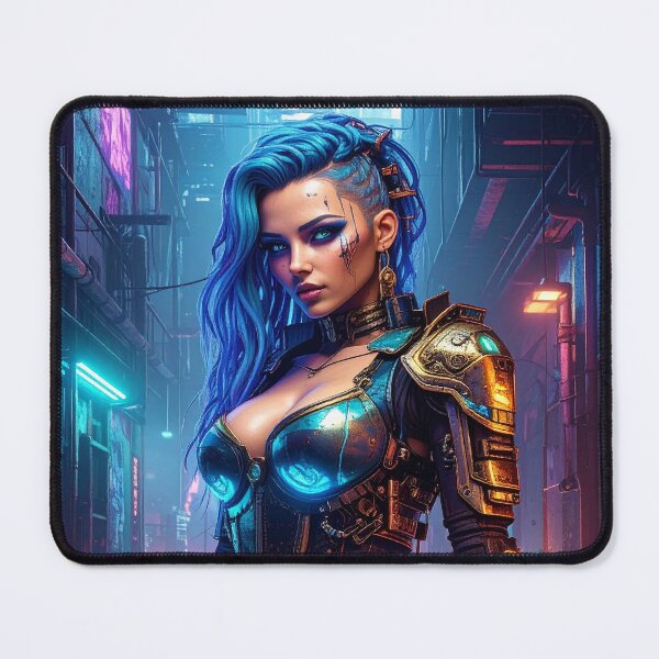 Item preview, Cyber woman, blue hair, sexy outfit. Cyberpunk Steampunk Mix designed and sold by angel-cat-22.