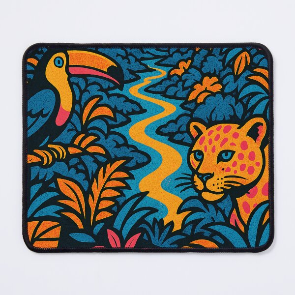 Item preview, Digital Retro Pop Art Travel Poster of Amazon Rainforest | Bold Jungle Landscape Wall Art | Colorful Nature Scene with Wildlife | Vintage Travel-Inspired Amazon Decor designed and sold by PaintedPixels01.