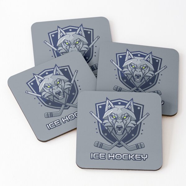 Item preview, Ice Hockey Wolf Mascot Logo Art designed and sold by KiwiRider.
