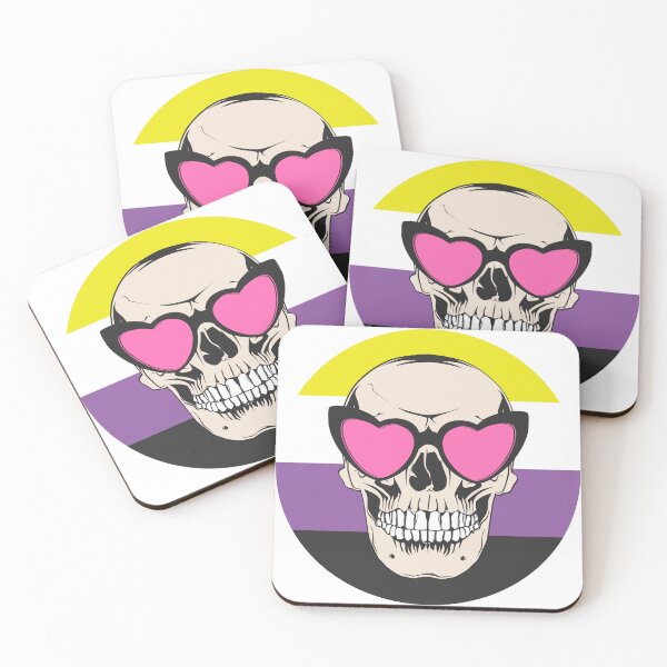 Item preview, Nonbinary Skull Sticker – LGBTQ Pride Genderqueer Aesthetic designed and sold by PopGlue.