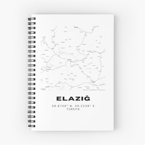 Item preview, Minimalist Elazığ Map – Black & White Eastern Turkey Wall Art designed and sold by RM-Journey.