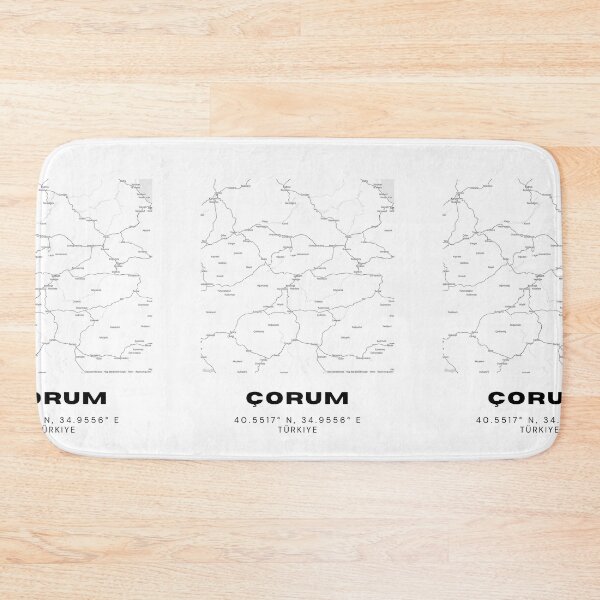 Item preview, Minimalist Çorum Map – Modern Black & White City Poster designed and sold by RM-Journey.
