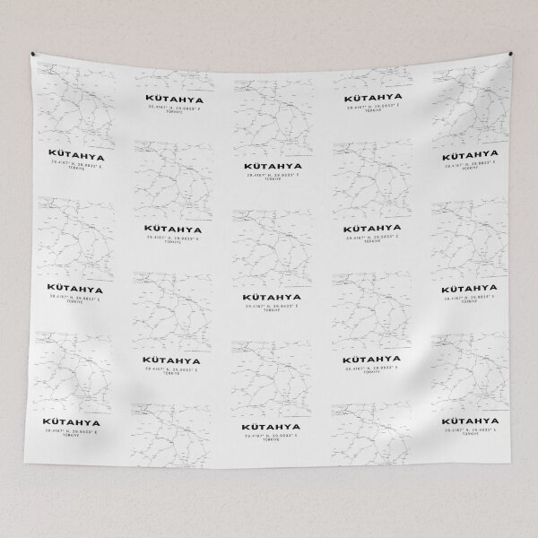 Item preview, Minimalist Kütahya Map – Black & White Turkey Wall Decor designed and sold by RM-Journey.