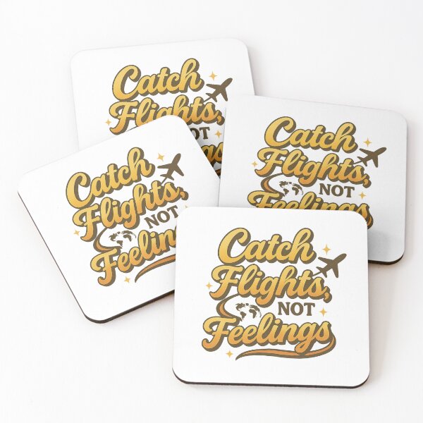 Item preview, Catch Flights, Not Feelings – Retro Jet-Set Script designed and sold by Merchbes.