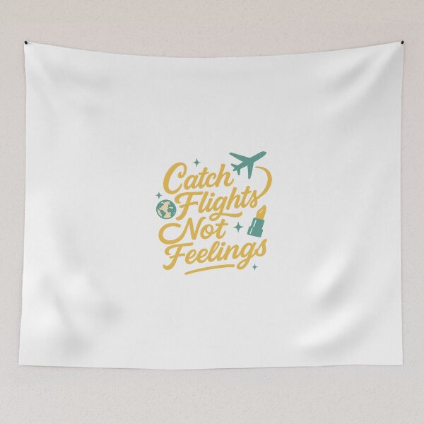 Item preview, Catch Flights, Not Feelings – Retro Jet-Set Script designed and sold by Merchbes.