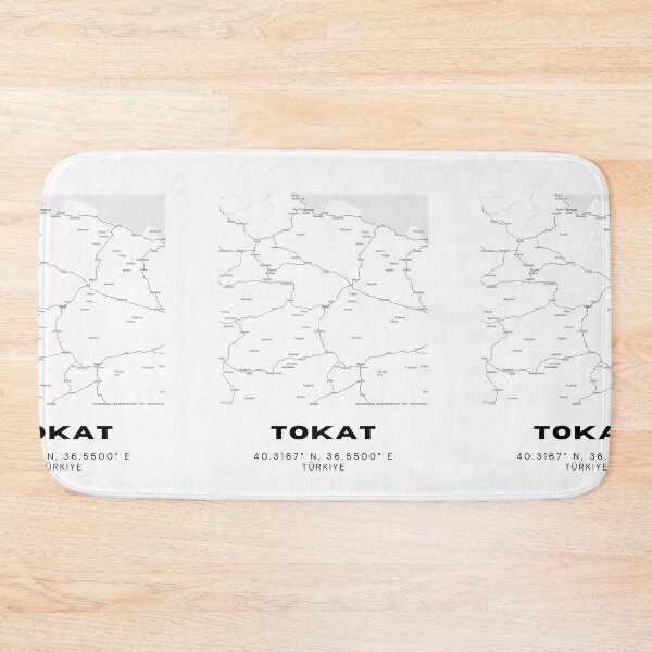 Item preview, Minimalist Tokat Map – Clean Black & White City Wall Art designed and sold by RM-Journey.