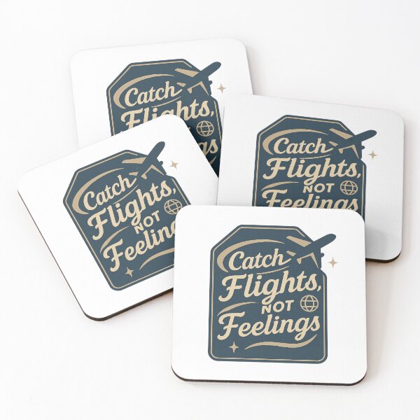Item preview, Catch Flights, Not Feelings – Retro Jet-Set Script designed and sold by Merchbes.