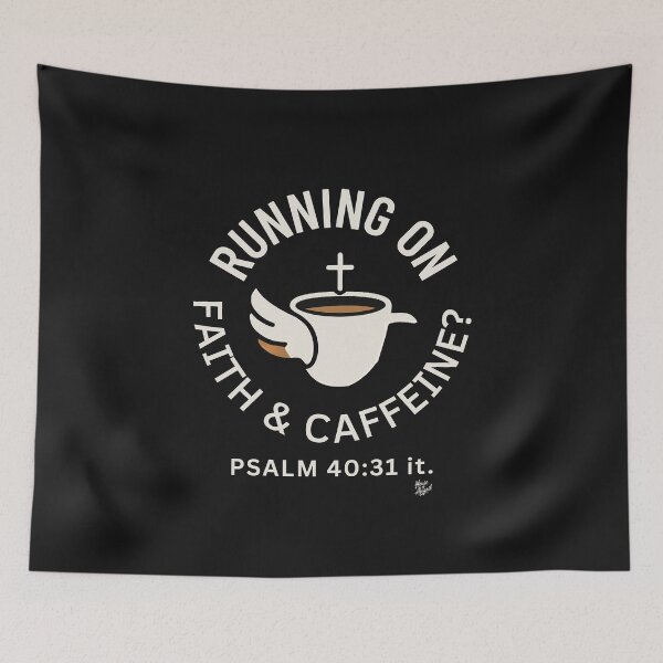 Item preview, Running on Faith & Caffeine?" (Psalm 40:31 it.) designed and sold by HouseofAbigail.