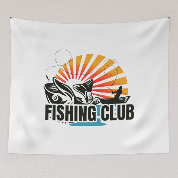 Item preview, Fishing Club Sunset Catch - Vintage Outdoor Adventure Design designed and sold by Breaking Shop.