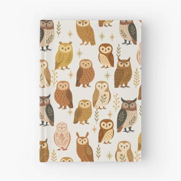 Item preview, Whimsical Woodland Owl Pattern – Neutral Folk Art Owls for Home Decor, Tech Cases & Sticker Sets designed and sold by Andrea Lauren.
