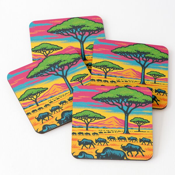 Item preview, Digital Retro Pop Art Travel Poster of Serengeti | Vibrant African Safari Wall Art | Wildlife Landscape Print | Vintage Travel-Inspired Illustration | Bold Safari Decor designed and sold by PaintedPixels01.