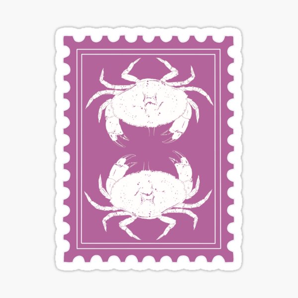 Item preview, Jonah Crab Stamp - Light Pink designed and sold by Bluer Horizons Art.