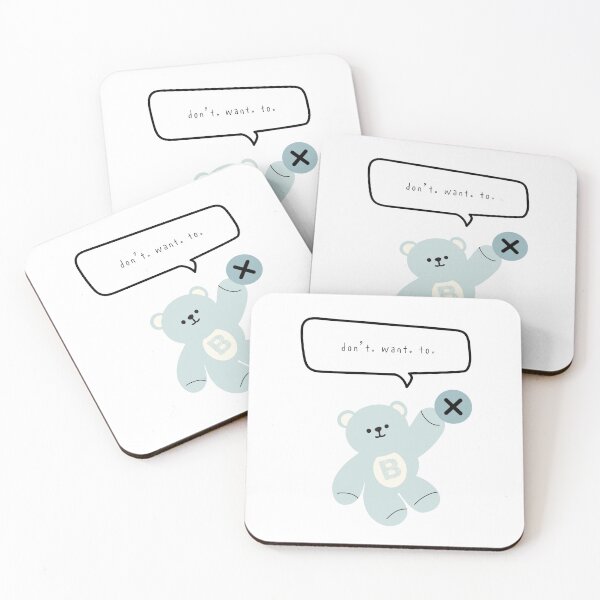 Item preview, Mono Bear Mood – Don't Want To (White / Transparent Background ) designed and sold by mintmono-studio.