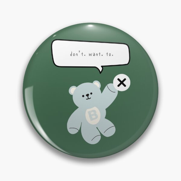 Item preview, Mono Bear Mood – Don't Want To (Dark Green Square) designed and sold by mintmono-studio.