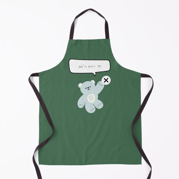 Item preview, Mono Bear Mood – Don't Want To (Dark Green Square) designed and sold by mintmono-studio.