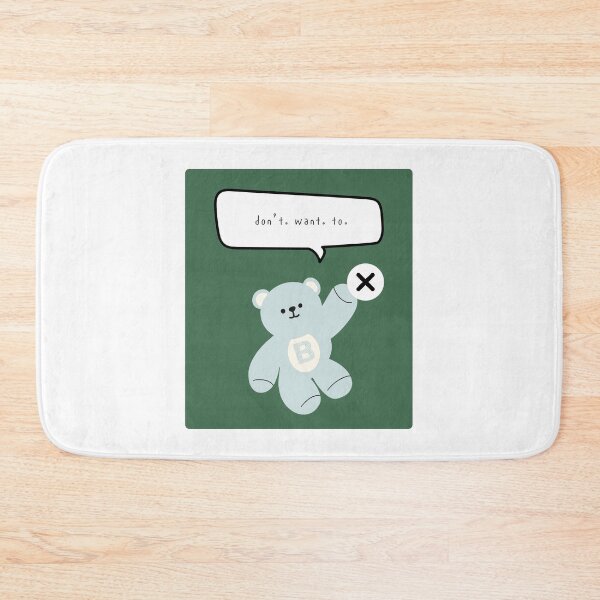 Item preview, Mono Bear Mood – Don't Want To (Dark Green Square) designed and sold by mintmono-studio.