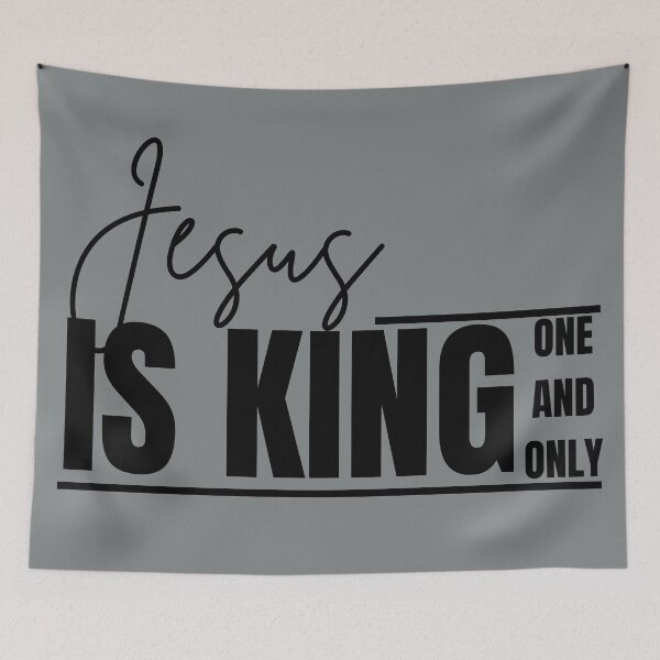 Item preview, Jesus is King One and Only Black Letters Christian Faith Based Clothing Church Clothes Catholic Religious Gifts designed and sold by Forevermore.