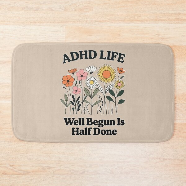 Item preview, ADHD Life Boho Flower Shirt With Motivational Quote Well Begun Is Half Done Retro Mental Health Positive Vibes Floral Tee Gift designed and sold by XanaduHills.