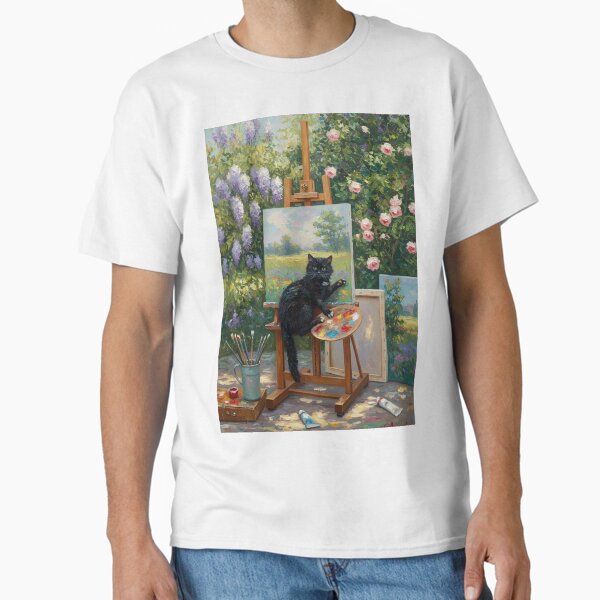 Item preview, Studio Mischief – Black Cat Tangled in Easel – Monet Art Style designed and sold by Cherry Dreams.