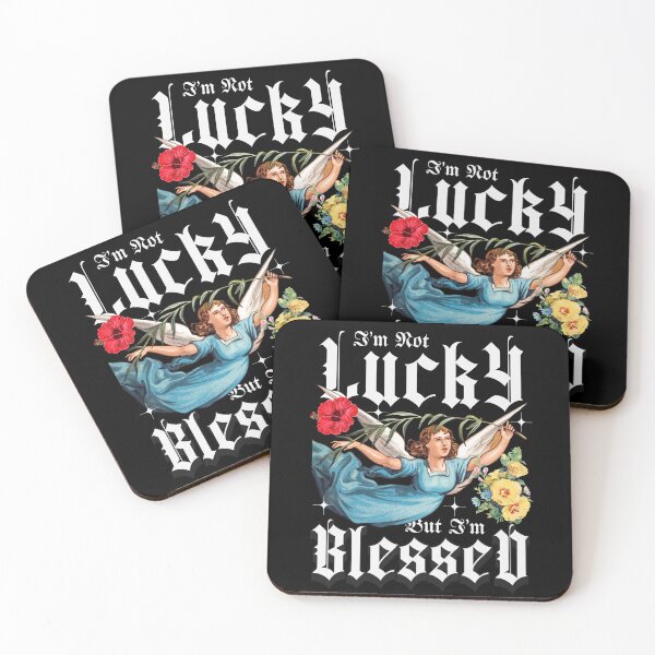 Item preview, I'm Not Lucky, I'm Blessed – Faith Quote Design designed and sold by Not Hugo.