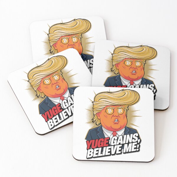 Item preview, YUGE Gains Believe Me! – Trump Bitcoin Meme Art designed and sold by BeamiCreations.