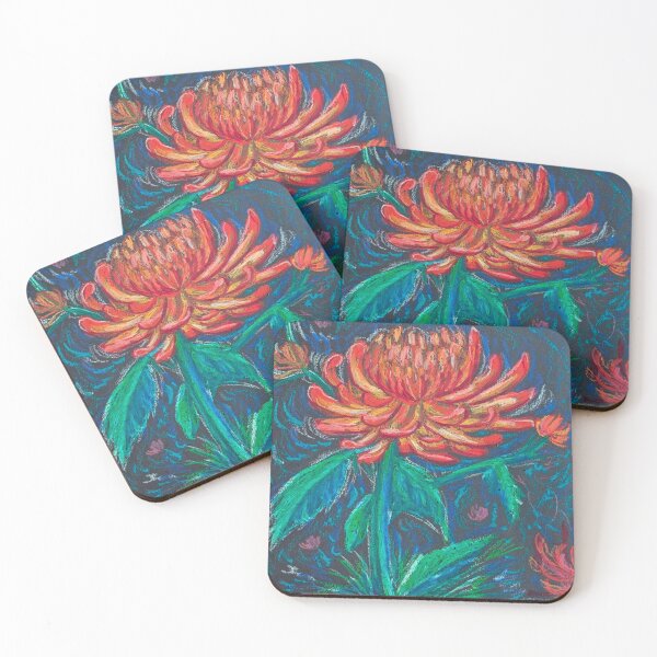 Item preview, The Chrysanthemum oil pastels on black paper designed and sold by RroseeArrt.