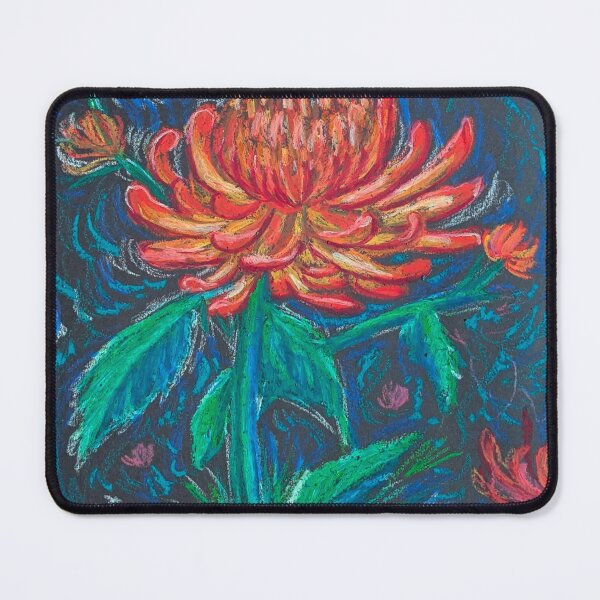 Item preview, The Chrysanthemum oil pastels on black paper designed and sold by RroseeArrt.