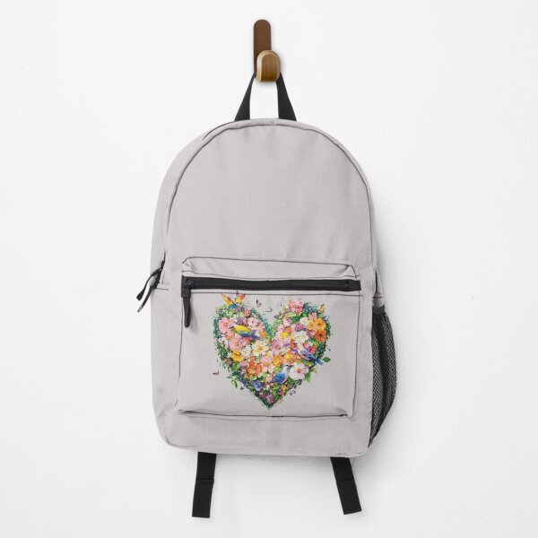 Item preview, Vibrant Heart-Shaped Floral Artwork with Birds designed and sold by Zaolta.