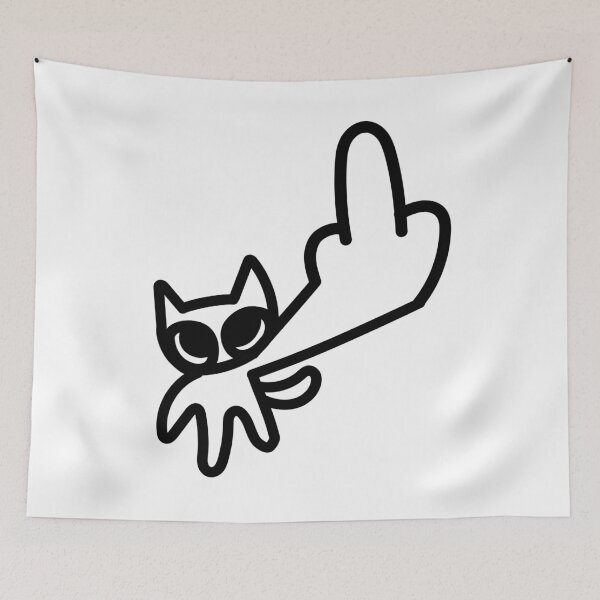 Item preview, Silly Cat middle finger designed and sold by Renlexd.